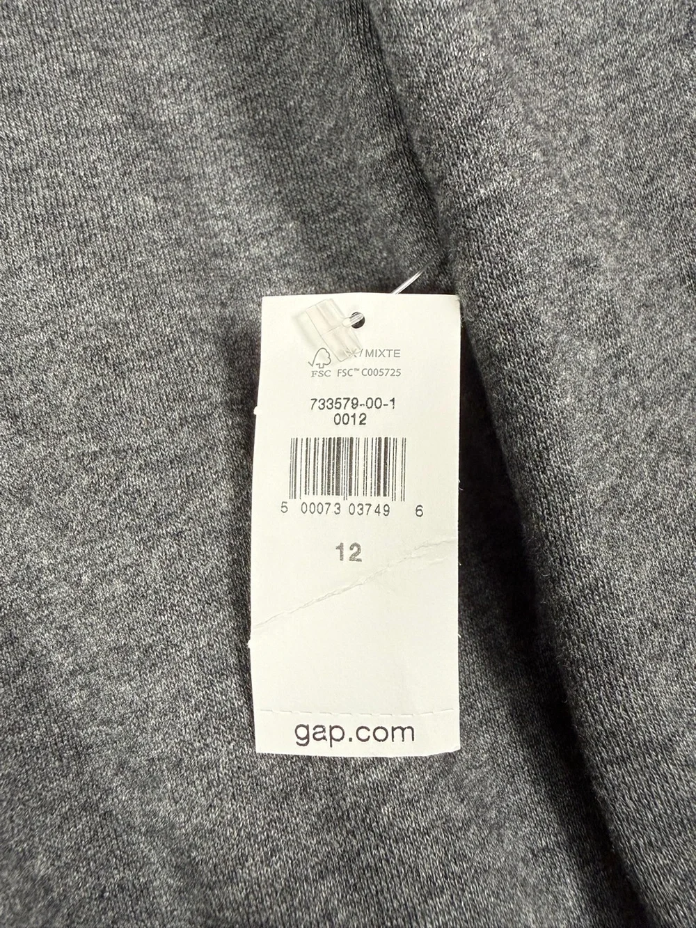 NWT GAP Teen Half Zip Pullover Sweatshirt Size 12 Charcoal Gray Fleece NEW